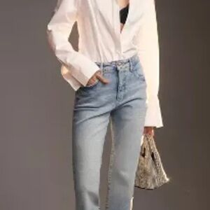 NWT Pilcro Vintage High-Rise Gem Rhinestone Straight Leg Jean 28